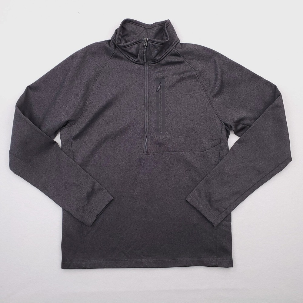 North Face Sweater Mens Medium Gray Half Zip Fleece Pullover Jacket Outdoor Hike